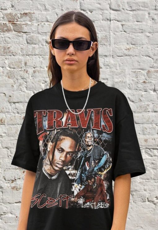 Retro Travis Scott la Flame, Travis Scott Cactus Jack Tee, Bootleg Retro 90s Fans Shirt, Hip Hop Gift for Her Him