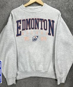 Edmonton Hoockey Crewneck Sweatshirt, Vintage Style Edmonton Shirt, Edmonton Hoodie, College Sweatshirt, Hockey Fan