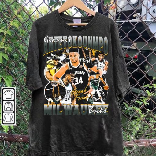 Vintage 90s Graphic Style Giannis Antetokounmpo T-Shirt - Giannis Antetokounmpo Sweatshirt - Stephen Curry Vintage Tee