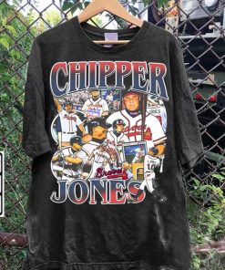 Vintage 90s Graphic Style Chipper Jones T-Shirt - Chipper Jones Sweatshirt - Retro American Baseball Tee For Man and