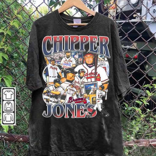 Vintage 90s Graphic Style Chipper Jones T-Shirt - Chipper Jones Sweatshirt - Retro American Baseball Tee For Man and