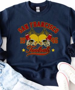 San Francisco Football Sweatshirt Vintage Golden Gate Bridge Shirt Football Fan Hoodie Game Day Outfit Crewneck Sweater