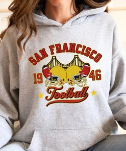 San Francisco Football Sweatshirt Vintage Golden Gate Bridge Shirt Football Fan Hoodie Game Day Outfit Crewneck Sweater