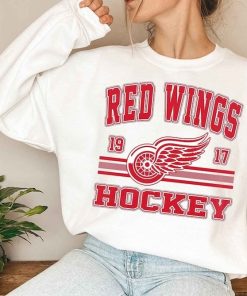 Vintage 90s Detroit Red Wings Sweatshirt Shirt, Red Wings Hockey Crewneck Sweatshirt