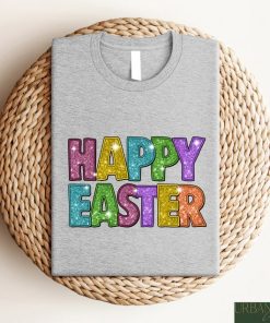 Happy Easter Glitter Shirt, Watercolor Easter Day Sweatshirt, Easter Day Sayings Tee, Easter Day Glitter Gifts