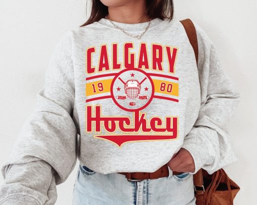 Vintage Calgary Flame Sweatshirt / T-Shirt, Flames Sweater, Flames Shirt, Hockey Fan Shirt, Retro Calgary Ice Hockey