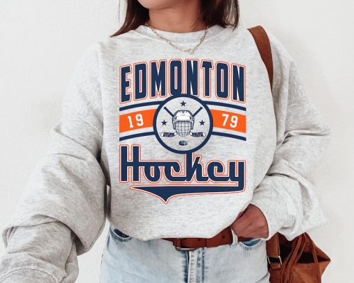 Vintage Edmonton Oiler Sweatshirt  T-Shirt, Oilers Sweater, Oilers T-Shirt, Hockey Fan Shirt, Retro Edmonton Ice Hockey