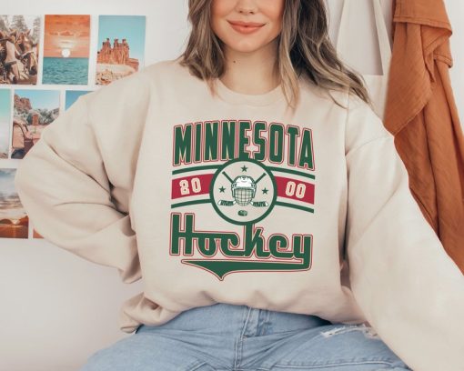 Vintage Minnesota Wil Sweatshirt  T-Shirt, Wild Sweater, Wild T-Shirt, Hockey Fan Shirt, Retro Minnesota Ice Hockey