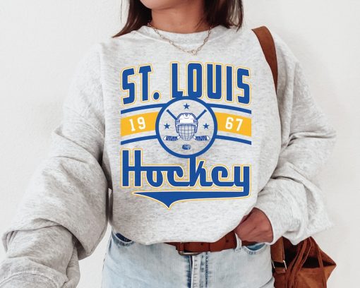 Vintage ST. Louis Blue Sweatshirt  T-Shirt, Blues Sweater, Blues T-Shirt, Hockey Fan Shirt, Retro ST. Louis Ice Hockey