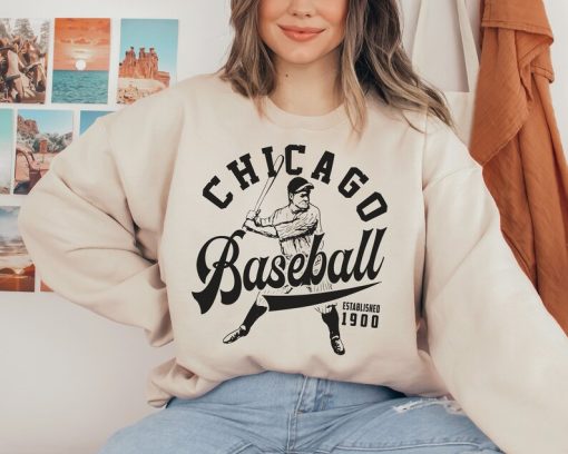 Vintage Chicago White So Crewneck Sweatshirt / T-Shirt, White So EST 1900 Shirt, Chicago Baseball Shirt