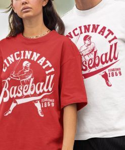 Vintage Cincinnati Red Crewneck Sweatshirt / T-Shirt, Red EST 1869 Shirt, Cincinnati Baseball Shirt