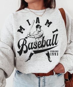 Vintage Miami Marlin Crewneck Sweatshirt / T-Shirt, Marlins EST 1993 Sweatshirt, Miami Baseball Game Day