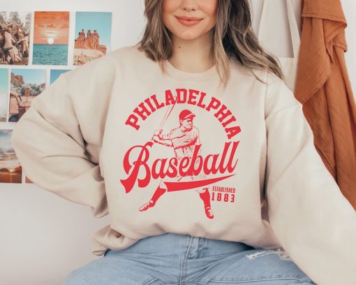 Vintage Philadelphia Philli Crewneck Sweatshirt / TShirt, Phillies EST 1883 Shirt, Philadelphia Baseball, Retro Phillies