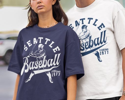 Vintage Seattle Mariner Crewneck Sweatshirt / T-Shirt, Mariners EST 1977 Shirt, Seattle Baseball Shirt