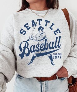 Vintage Seattle Mariner Crewneck Sweatshirt / T-Shirt, Mariners EST 1977 Shirt, Seattle Baseball Shirt