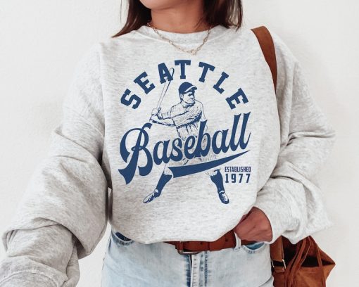 Vintage Seattle Mariner Crewneck Sweatshirt / T-Shirt, Mariners EST 1977 Shirt, Seattle Baseball Shirt