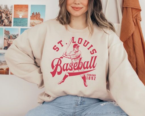 Vintage St Louis Cardinal Crewneck Sweatshirt / T-Shirt, Cardinals EST 1892 Shirt, St Louis Baseball