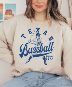 Vintage Texas Ranger Crewneck Sweatshirt / T-Shirt, Rangers EST 1972 Sweatshirt, Texas Baseball Game Day