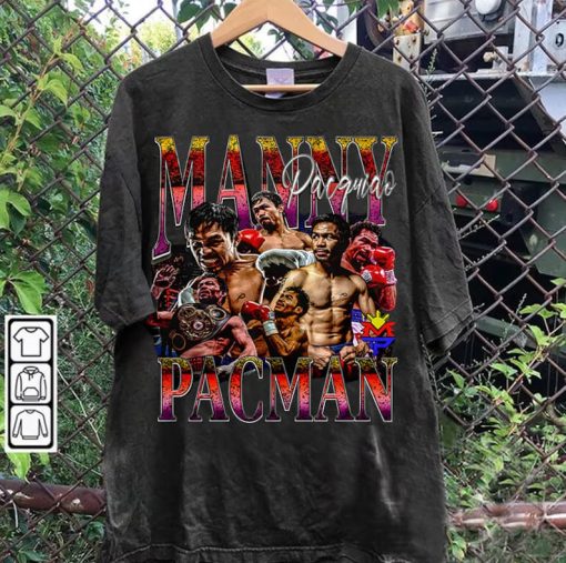 Vintage 90s Graphic Style Manny Pacquiao T-Shirt - Manny Pacquiao TShirt - Retro American Boxer Tee For Man and Woman