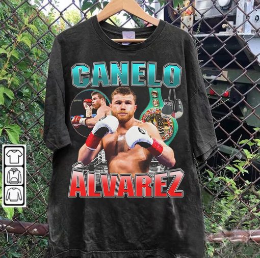 Vintage 90s Graphic Style Canelo Álvarez T-Shirt - Canelo Álvarez Sweatshirt - American Professional Boxer Tee For Man