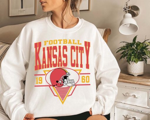 Kansas City Football Crewneck Sweatshirt, Vintage Style Kansas City Football Shirt