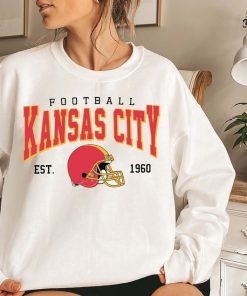 Retro Kansas City Football Shirt, Vintage Style Kansas City Football Crewneck Sweatshirt