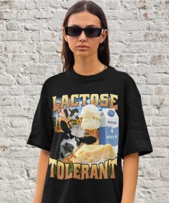 Lactose Tolerant T Shirt, Funny Lactose Intolerant Meme Tee, Retro Milk Vintage Bootleg Appareal For Teen