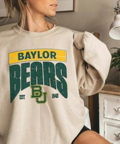 Vintage Bears EST 1845 Logo Sweatshirt, Baylor Bears Shirt, Baylor University Shirt, Vintage Basketball