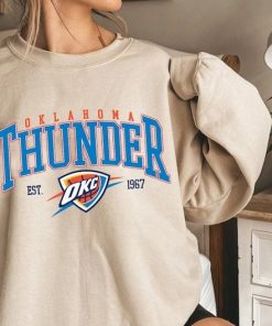 Vintage Oklahoma City Thunde Sweatshirt  T-Shirt, Thunder Sweater, Thunder T-Shirt, Vintage Basketball Fan