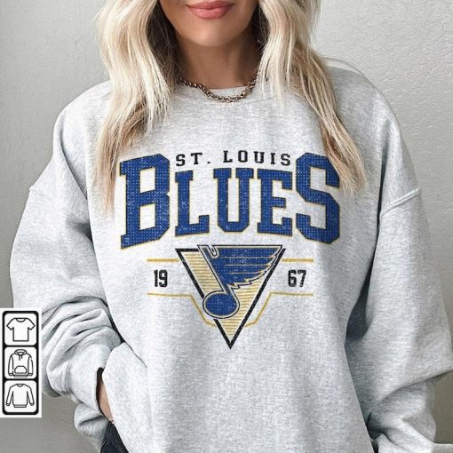 Retro ST. Louis Blue Shirt, Crewneck ST. Louis Blue Sweatshirt, Jersey Hockey Gift For fan