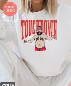 Funny Jason Kelce Shirtless Touchdown Shirt, Vintage KC Football Fan Gift, Jason Shirt Off Meme, Football Fan Funny Gift