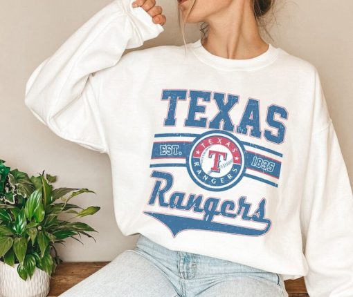 Vintage 90s MLB Texas Baseball Sweatshirt, Ranger Baseball Hoodie, Vintage Baseball Fan Shirt, Texas Ranger Shirt