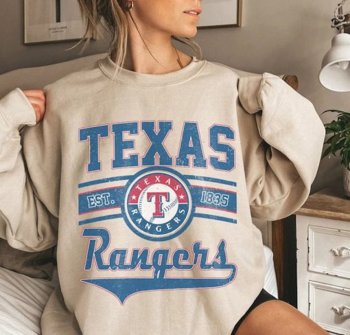 Vintage 90s MLB Texas Baseball Sweatshirt, Ranger Baseball Hoodie, Vintage Baseball Fan Shirt, Texas Ranger Shirt