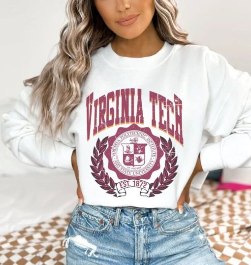 University of Virginia Tech - 1872 Sweatshirt, Vintage University of Virginia Tech - 1872 Sweatshirt