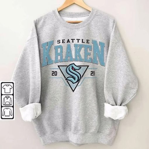 Vintage 90s Seattle Kraken Sweatshirt, Seattle Kraken Unisex t-shirts, long-sleeved t-shirts