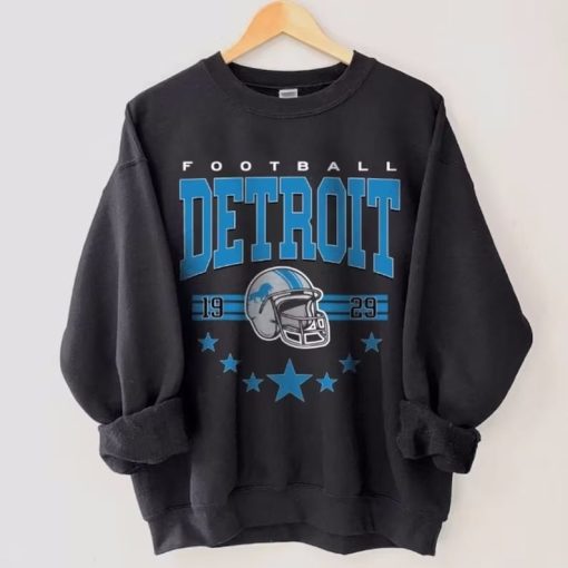 Retro Detroit Football Sweatshirt, Vintage Detroit Football Crewneck, Lions Football shirt