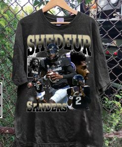 Vintage 90s Graphic Style Shedeur Sanders T-Shirt - Shedeur Sanders T-Shirt - Retro American Football Tee For Man and