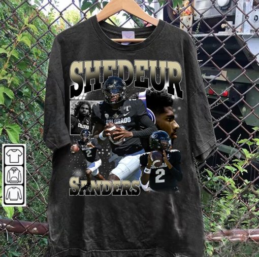 Vintage 90s Graphic Style Shedeur Sanders T-Shirt - Shedeur Sanders T-Shirt - Retro American Football Tee For Man and