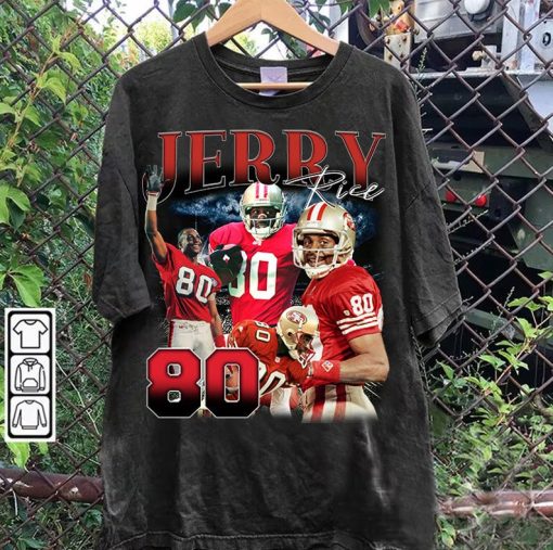 Vintage 90s Graphic Style Jerry Rice T-Shirt -Jerry Rice vintage Sweatshirt - Retro American Football Tee For Man and