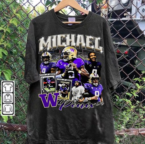 Vintage 90s Graphic Style Michael Penix Jr T-Shirt - Michael Penix Sweatshirt - Retro American Football Tee For Man and