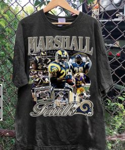 Vintage 90s Graphic Style Marshall Faulk T-Shirt - Marshall Faulk Sweatshirt - Retro American Football Tee For Man and