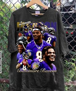 Vintage 90s Graphic Style Lamar Jackson T-Shirt - Lamar Jackson Sweatshirt - Retro American Football Tee For Man and