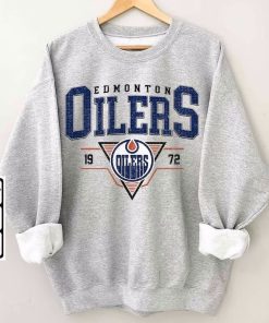 Vintage 90s Edmonton Oilers Sweatshirt, Edmonton Oilers Unisex t-shirts, long-sleeved t-shirts