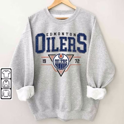 Vintage 90s Edmonton Oilers Sweatshirt, Edmonton Oilers Unisex t-shirts, long-sleeved t-shirts