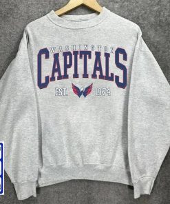 Retro Washington Capitals Sweatshirt, Hockey Sweatshirt, Vintage Sweatshirt, Gameday Apparel Hoodie, Hockey Fan Shirt