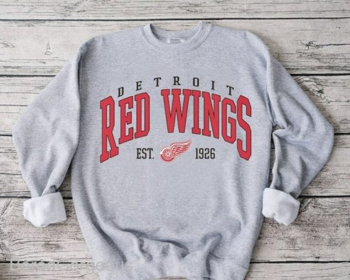 Vintage Red Wings Hockey Sweatshirt, Vintage Red Wings Sweater, Vintage Hockey Sweatshirt, Hockey Fan Shirt