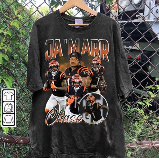 Vintage 90s Graphic Style Ja'Marr Chase T-Shirt - Ja'Marr Chase Sweatshirt - Retro American Football Tee For Man and