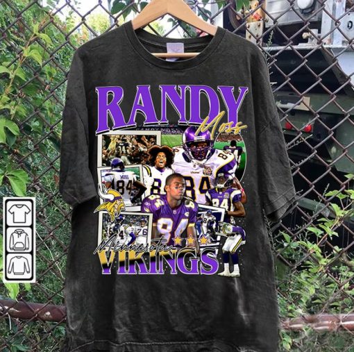 Vintage 90s Graphic Style Randy Moss T-Shirt - Randy Moss Sweatshirt - Retro American Football Tee For Man and Woman