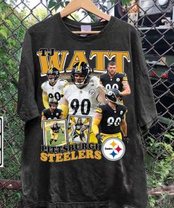 Vintage 90s Graphic Style TJ Watt T-Shirt - TJ Watt Vintage Sweatshirt - Retro American Football Tee For Man and Woman