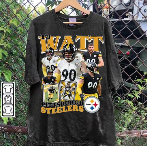 Vintage 90s Graphic Style TJ Watt T-Shirt - TJ Watt Vintage Sweatshirt - Retro American Football Tee For Man and Woman